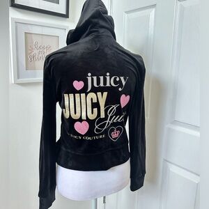 Juicy Couture Front Zip Hoodie w/ Back Graphic - sz XS